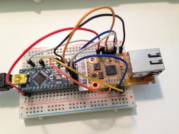 Picture of Arduino Nano with WIZ550io = Easy Internet