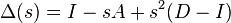 \Delta(s)=I-sA+s^2(D-I)