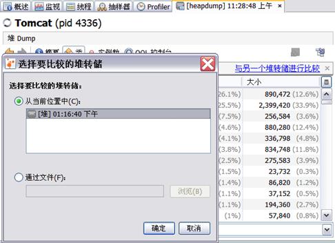 图 22. 堆转储的比较