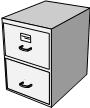 Illustration showing a generic filing cabinet