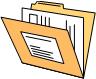 Illustration showing a generic file-folder that contains information in the form of paperwork