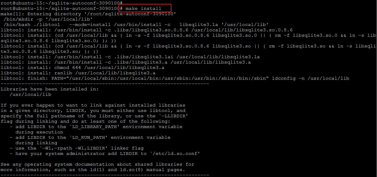 SQLite Make Install