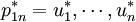 p_{1n}^*={u_1^*,\cdots,u_n^*}