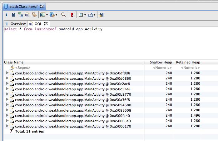 Analyse static runnable HPROF