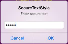 Secure Text Input Alert