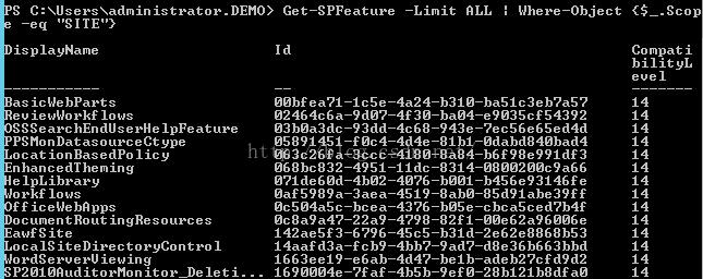 Machine generated alternative text:S C ： S e in is t 0 —eq "S 丨 T E " } isplayName as e u ie wWo rkf 10 WS ． DEMO) Get —SPFeature —Limit R Whe re —Object ($_.Scop Compat i bilityL e e 一 1 c 5 e —9d?? —93dd —f?c4 一 49s1 —4b" 一 22a9 一 6796 —fcb9 —e6ab —Pfaf 一 4a24 —4f3? 一 4c68 —4d4e 一 418g —Ildc 一 4g76 一 4s19 一 4376 一 4798 —45c5 —4bb? 一 4d47 —4b5b ??bfea?I ?2464c 6 a ?3b?a3dc ?5891451 ?63 c 2 6 f a ?68 bc 8 3 2 ??Ide6?d ?af 5 9 8 9 a ?c5?4a5c ?c8a9a4? 142 ae 5 f 3 14aafd3a 16 6 3 e e 19 169???4e —b31? —ba?4 一 943e 一 81h1 一 8a84 一 8 314 —b??l —8ab? —b?5e 一 8 2 f 1 —b31d —9ad? —belb 一 9 e f ? —ba51c3eb?a5? —e 9 ?35 c f 5 43 9 2 —Ve c 5 6 e 6 5 e d4d —?dabd84?bad4 —b6 f 9 8 e 9 91 df 3 —?8??2??c9a66 —b456 e 9 3146 f e 一 8 5 d91 abe 3 9 f f —cbca5ced?b4f —??e62a96??6e 一 2 e 6 2 e 8 8 6 8 b53 —dB e 3 6 b663 bbd —adeb2?cfd9d2 一 2 8 bl 21 b8 df a? SSSearchEndUserHe1pFeature PSMonDatasourceCtype ocationBasedPolicy nhancedTheming e IpLibrary 0 rkf 10 WS fficeWebRpps C awf S it e ocalSiteDirect0FYContFOI P2?I?RuditorMonitor_De1eti. 