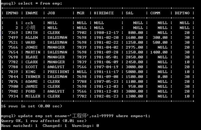 MySQL之DML数据操作语言