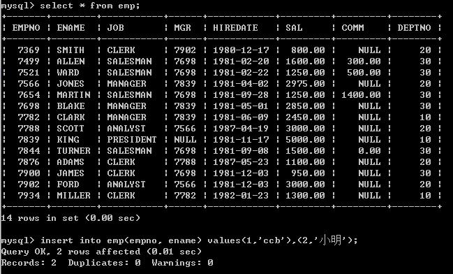 MySQL之DML数据操作语言