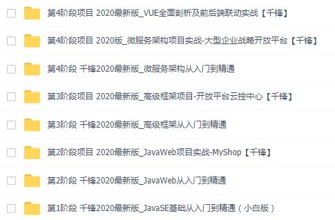 千锋全套JavaEE+分布式开发视频教程+源码笔记，免费领