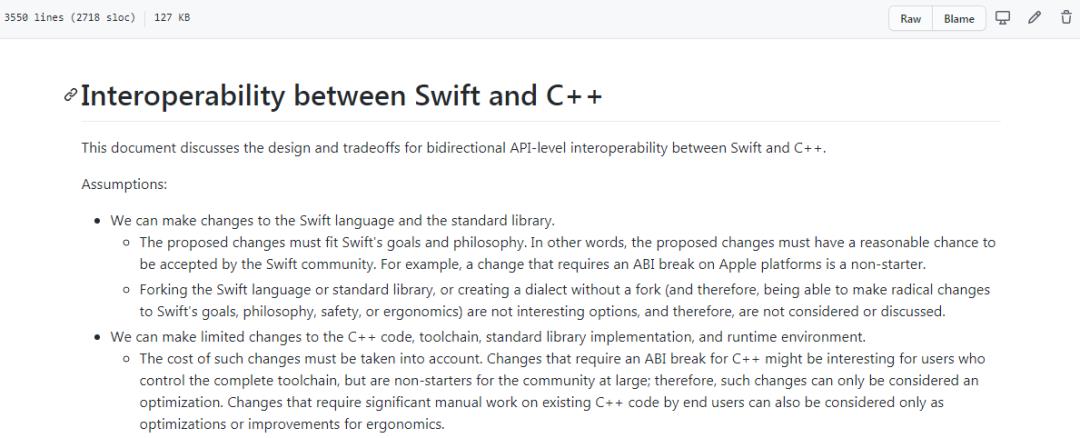 Swift 与 C++ 互操作性讨论