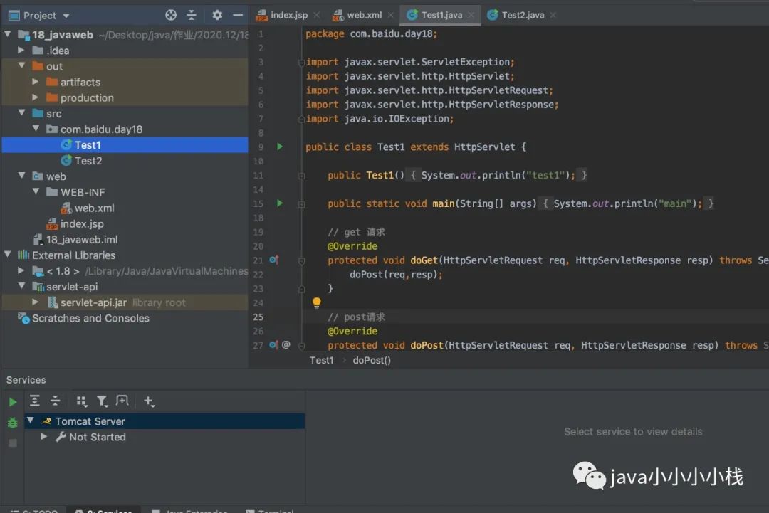 Servlet1 Mac 下 Tomcat和IntelliJ IDEA结合使用