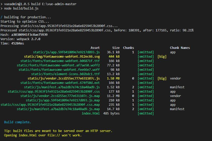 vue2.0项目从零开发到打包部署