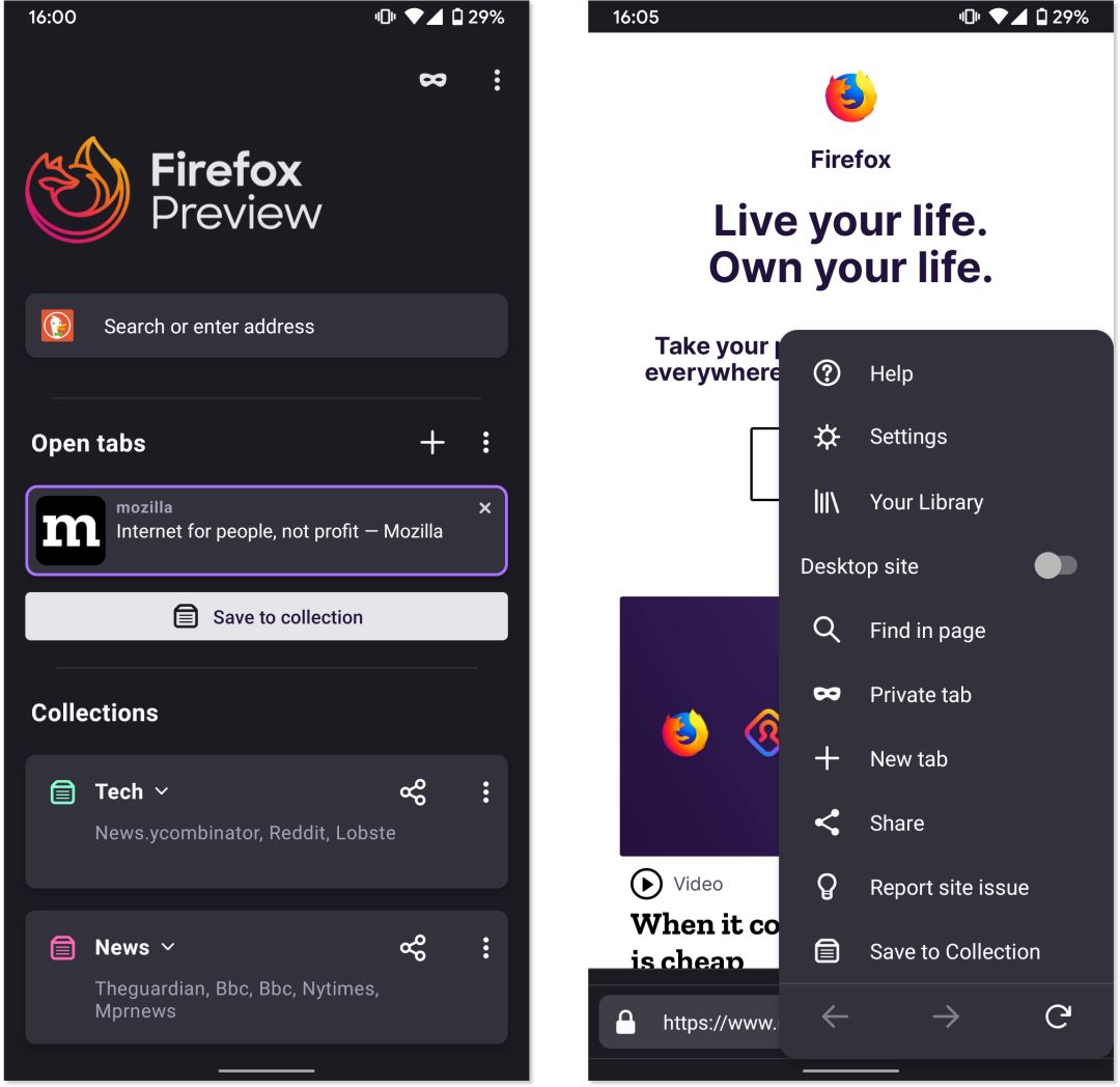 Firefox Preview发布，下一代移动浏览器