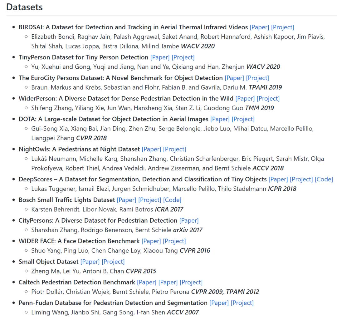 GitHub：小目标检测最全资料集锦