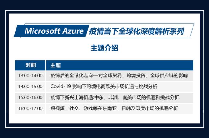 抢先报名 | Microsoft Azure助您成为全球化新格局下的出海赢家