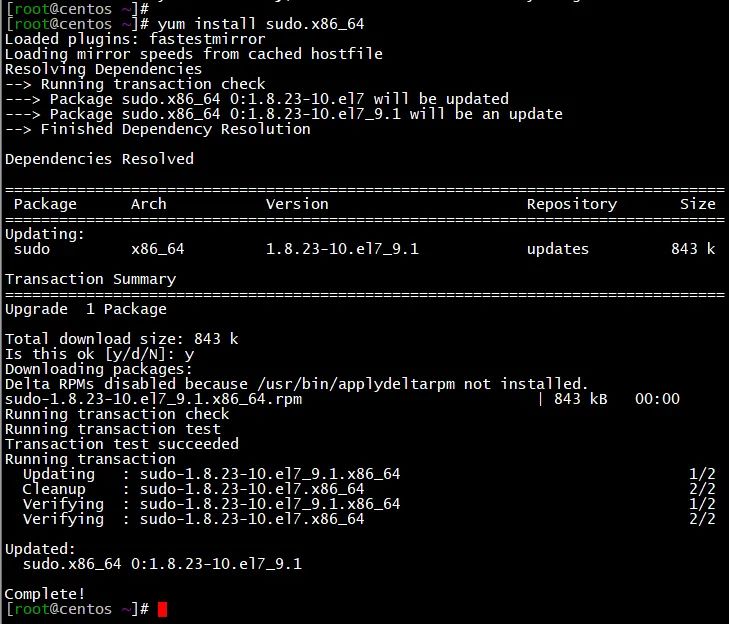 CentOS7 Sudo本地提权漏洞修复实践