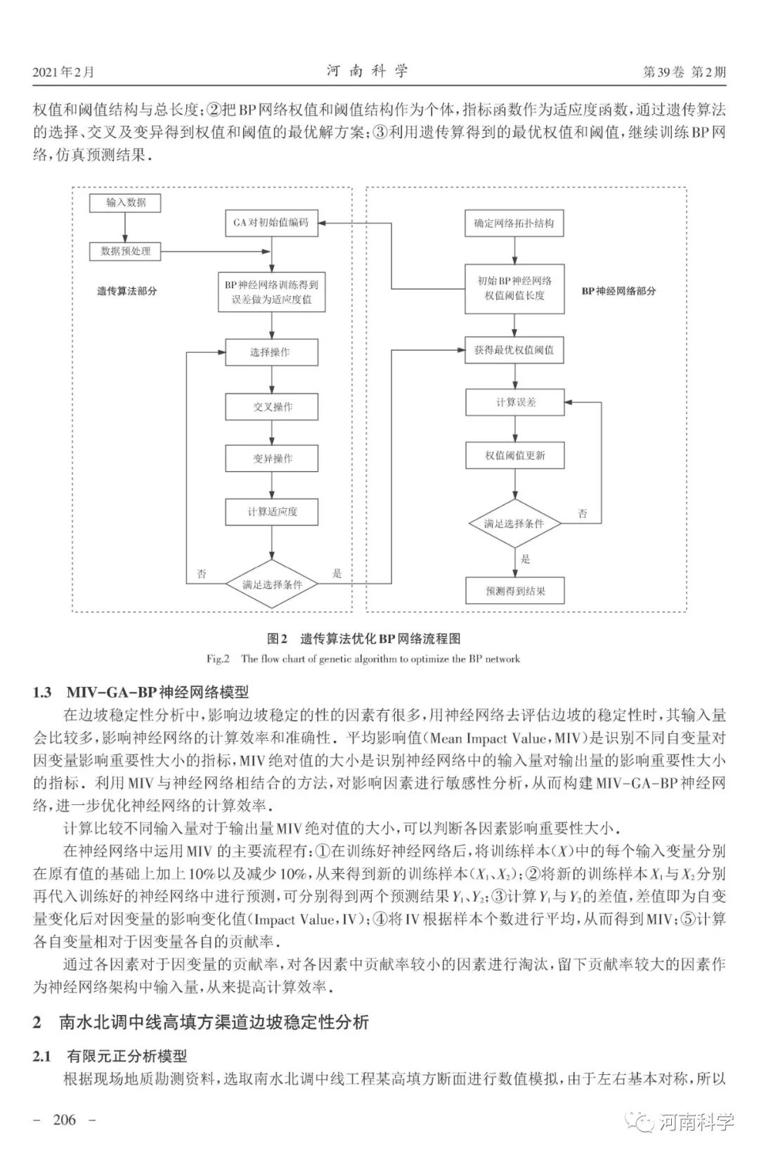 不同神经网络模型评估南水北调中线高填方渠道边坡稳定性