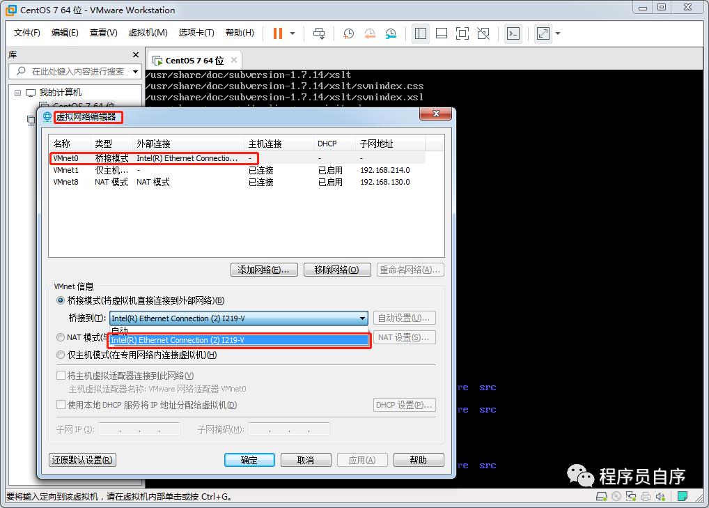 搭建虚拟机CentOS-7配置联网问题