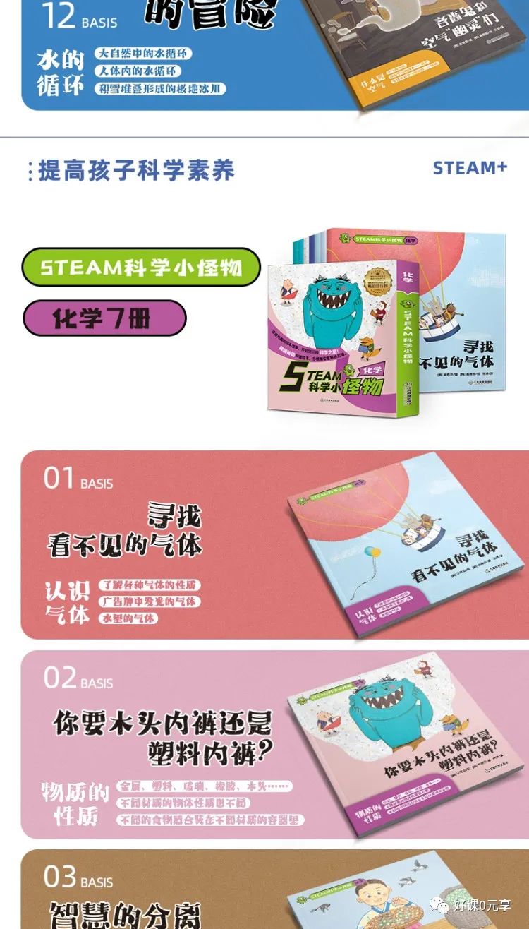 【2折购爆款科普绘本！】STEAM科学小怪物 物理/化学/人体科学/地球科学