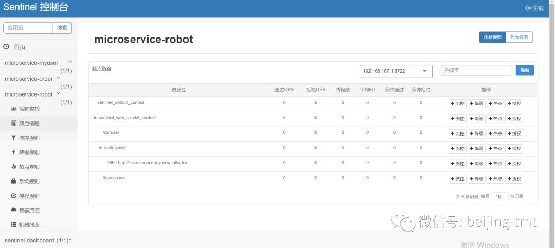 使用Nacos作注册中心，整合SpringCloud Alibaba Sentinel的限流熔断的框架搭建