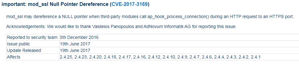 Centos7升级Apache版本漏洞