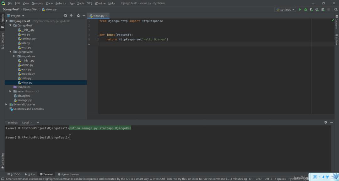 利用Pycharm + Django搭建一个简单Python Web项目