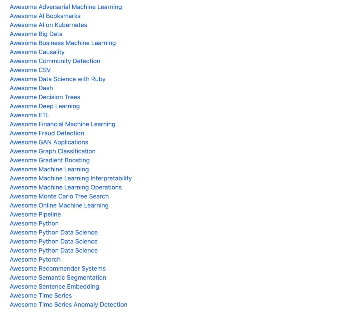 【资源】机器学习、Python、可视化，GitHub精选列表大集合