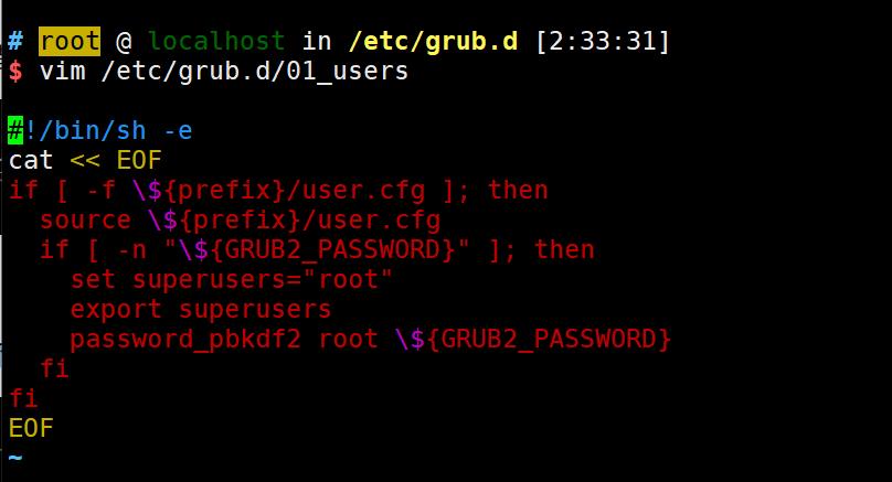 Centos8 加密 GRUB 防破解root密码