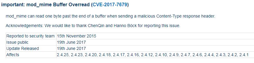 Centos7升级Apache版本漏洞