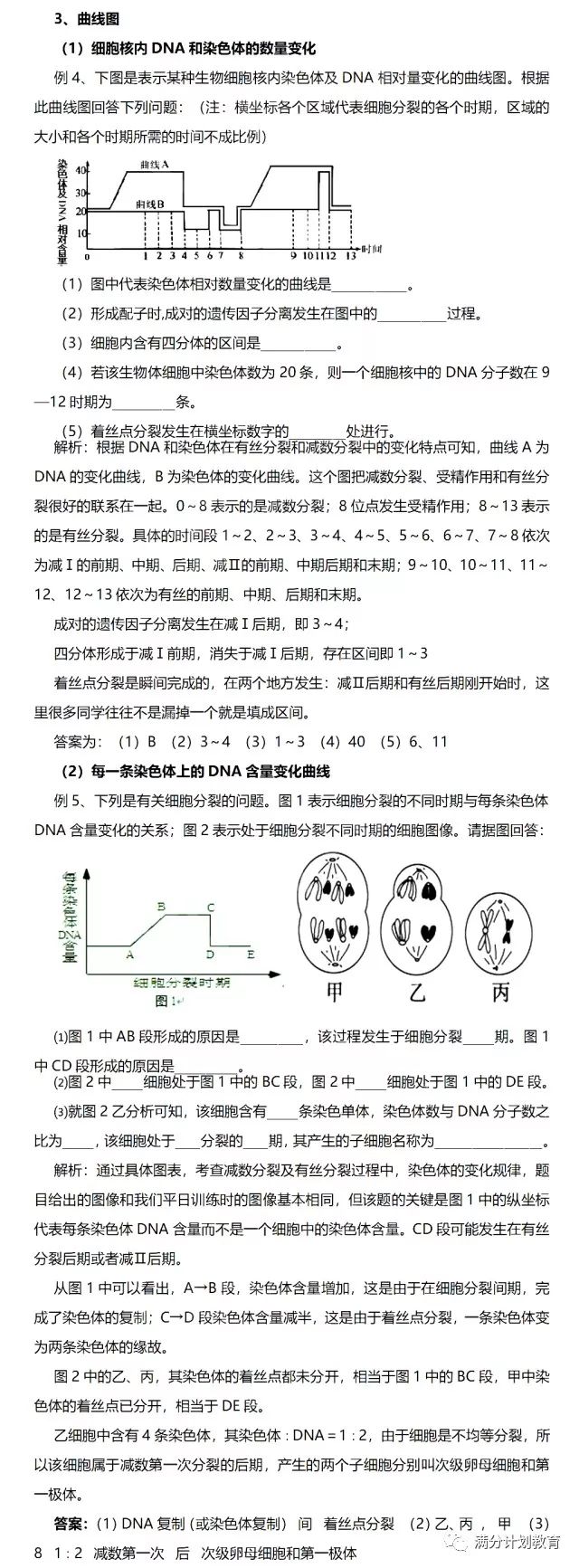 【高中生物】有丝分裂和减数分裂图像识别及有关题型的分析归类