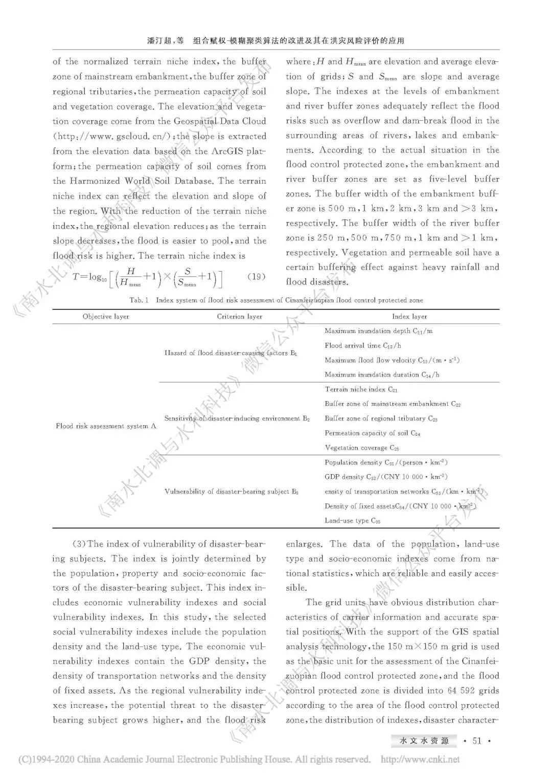 组合赋权－模糊聚类算法的改进及其在洪灾风险评价的应用（潘汀超，戚蓝等）