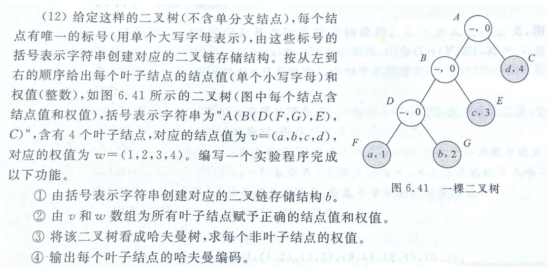 题解——二叉树哈夫曼编码的实现