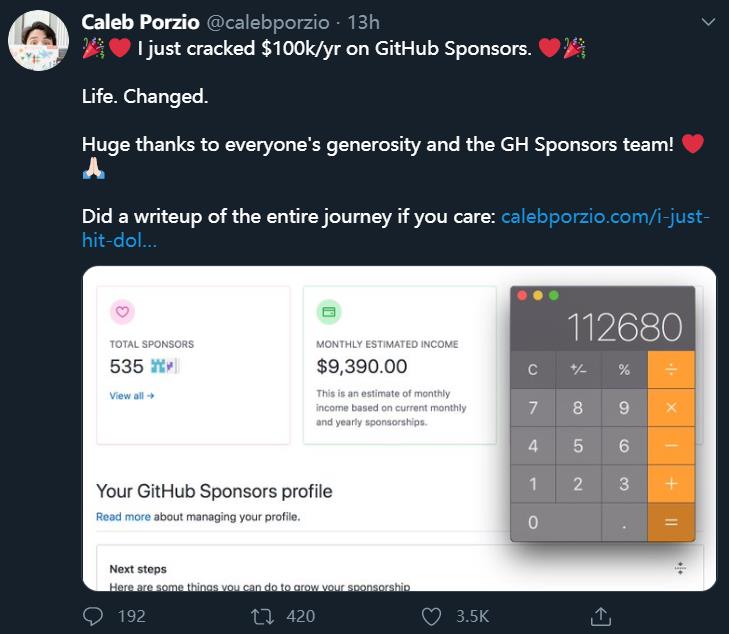 一个靠 GitHub 打赏的码农，年入十万美元!