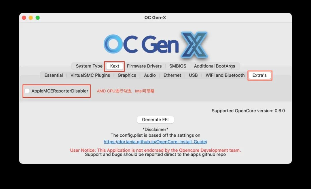 OC.Gen-X：一键生成黑苹果 OpenCore EFI 引导文件