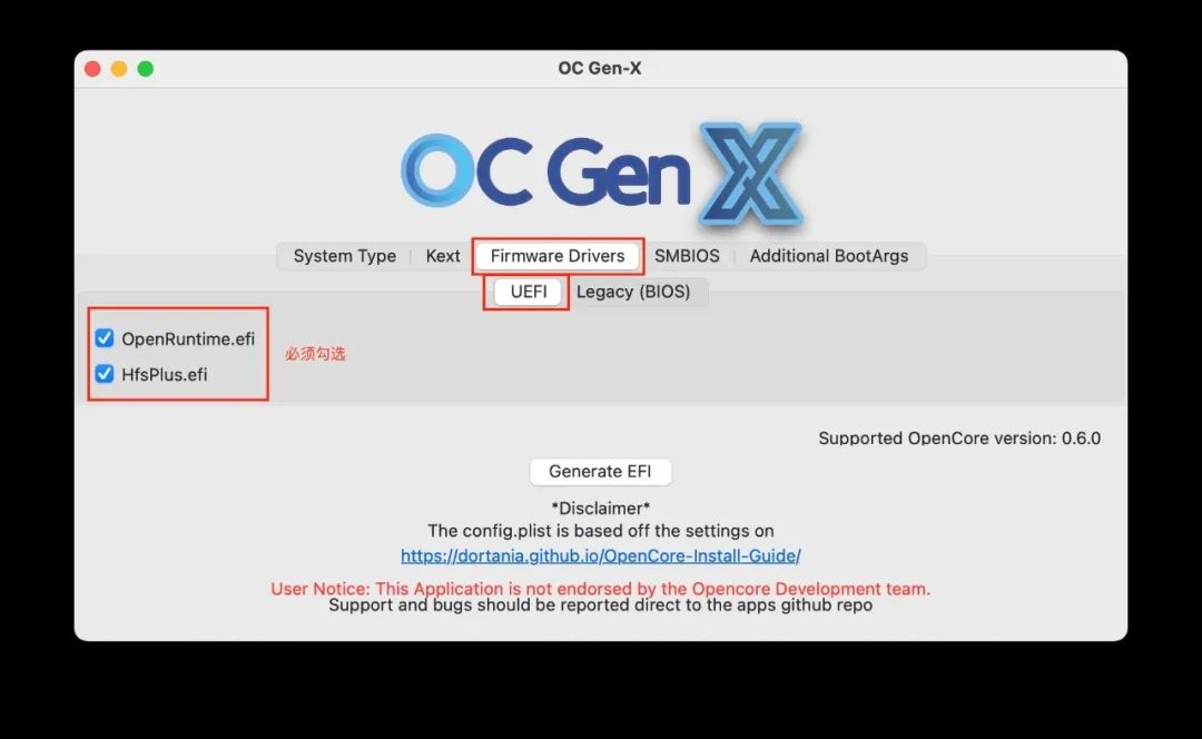 OC.Gen-X：一键生成黑苹果 OpenCore EFI 引导文件