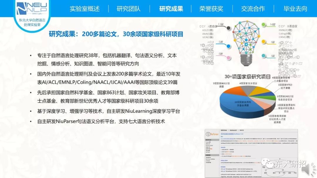 东北大学自然语言处理实验室2019年研究生招生宣传信息