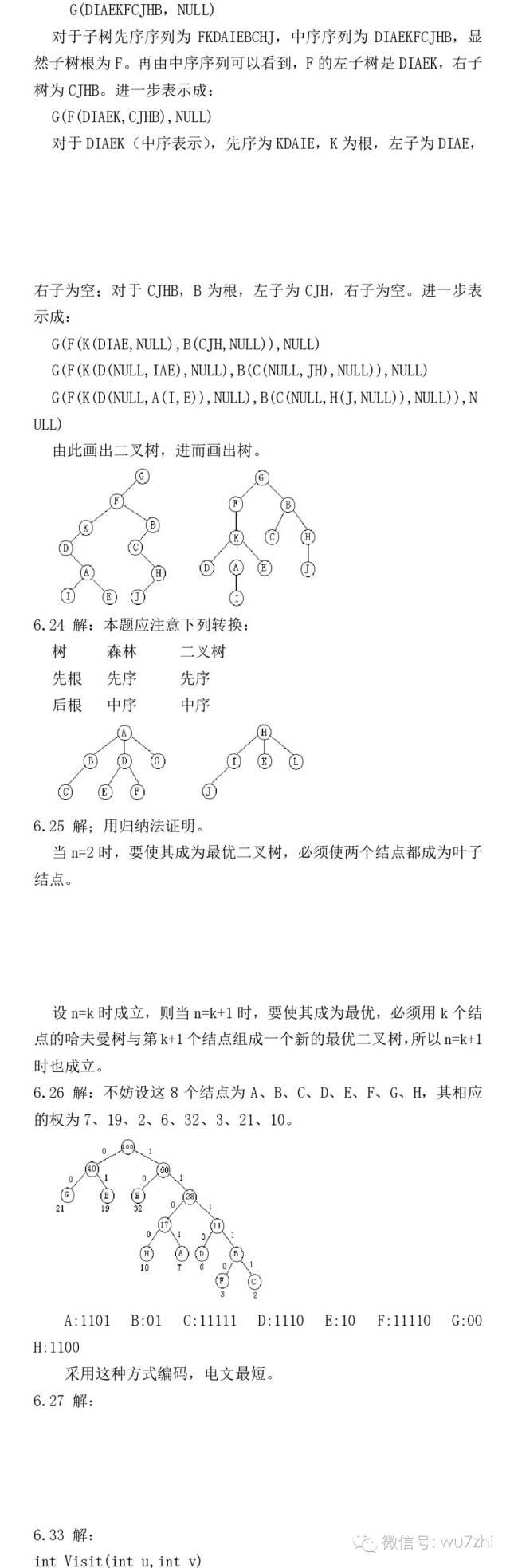 数据结构(C语言版) 第五、六章答案