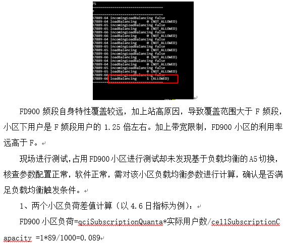 爱立信负载均衡参数优化案例（Word版）