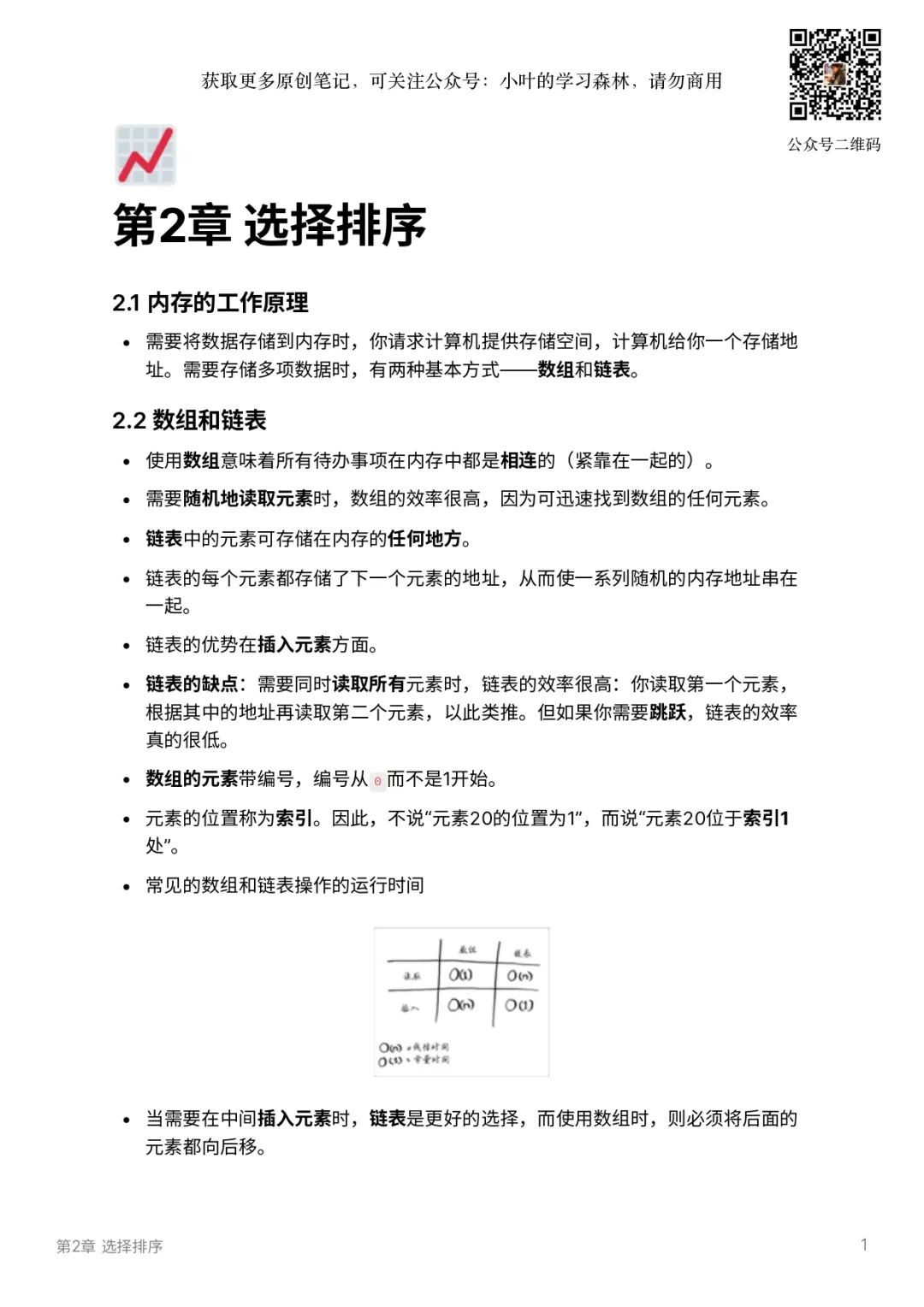 编程学习 l 《算法图解》读书笔记：选择排序（含 pdf 版本）