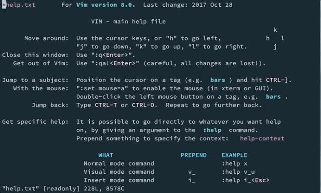 Vim 工具：自带帮助系统