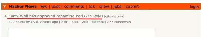 Perl 之父同意 Perl 6 改名为 Raku