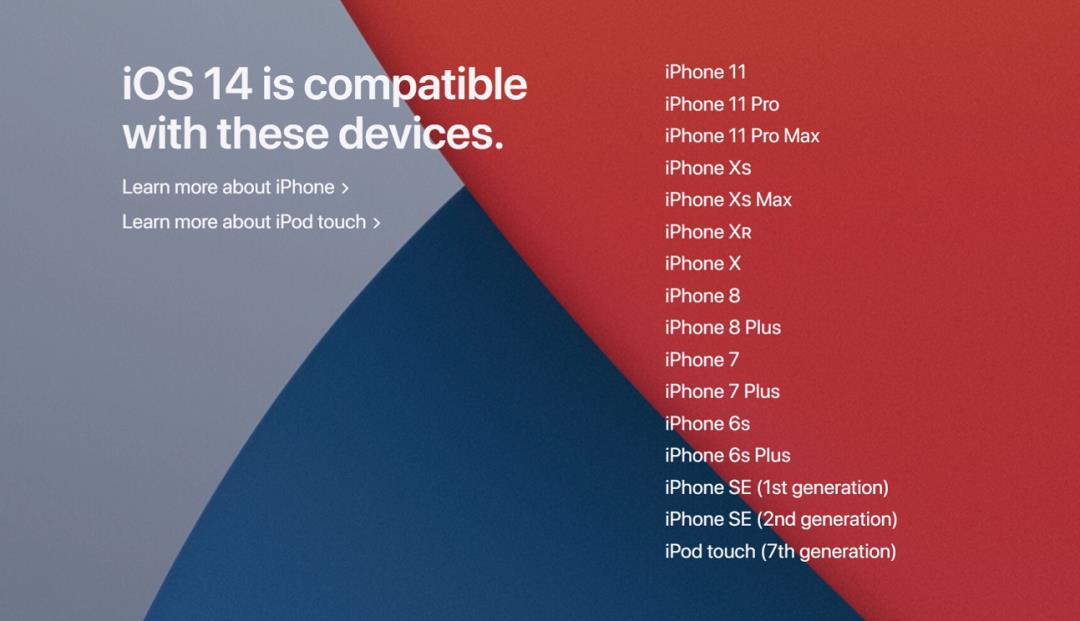 iOS14、iPadOS 14、macOS Big Sur、watchOS 7适配机型公布