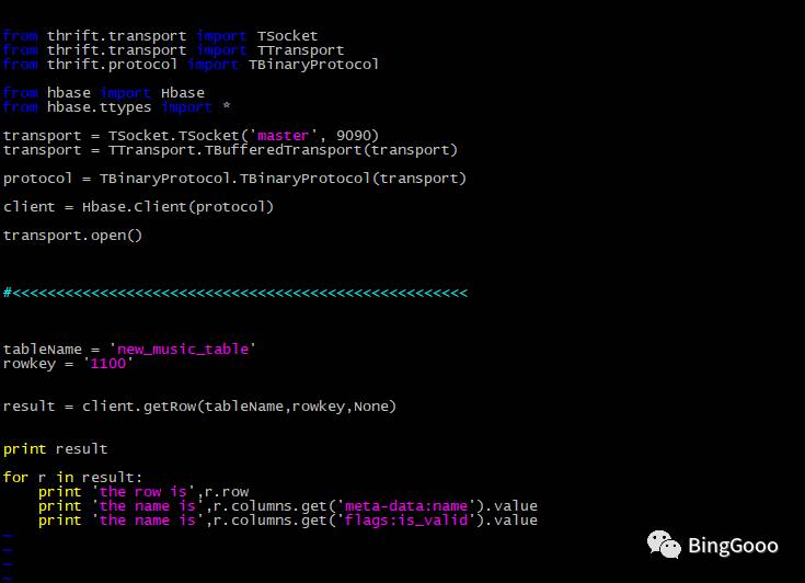 hbase----使用Python开发