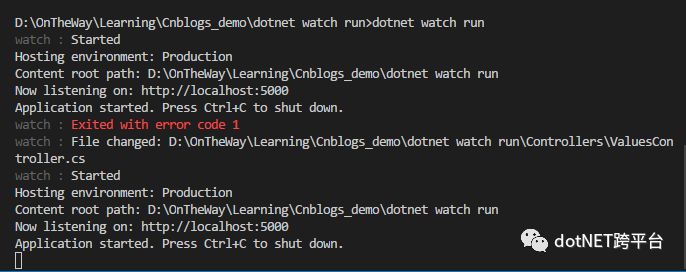 dotnet watch+vs code提升asp.net core开发效率