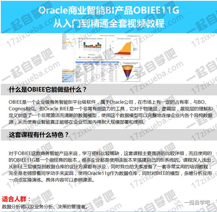 Oracle商业智能BI产品OBIEE11G深入浅出全套视频教程