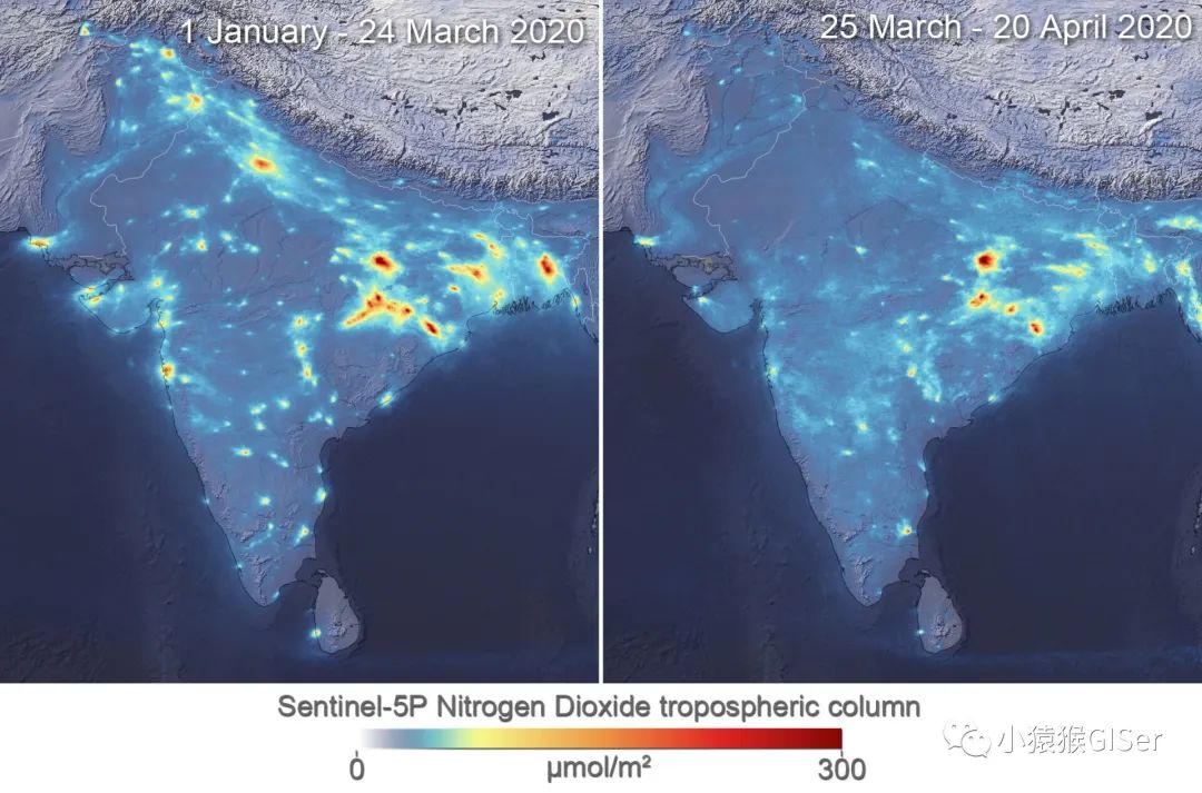 疫情期间的空气污染NO2数据集（Sentinel-5P下载）