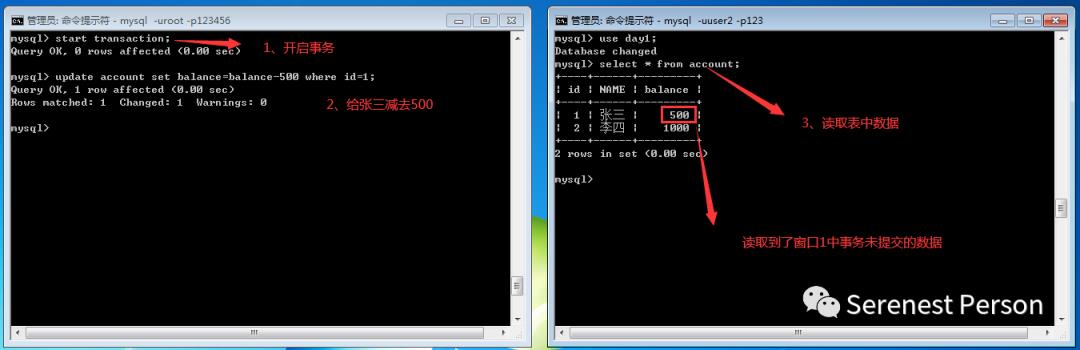 MySql中事务的隔离级别