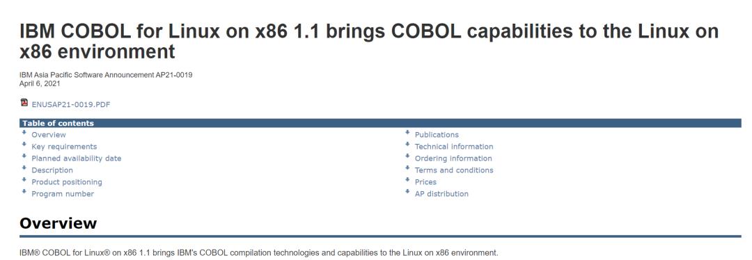 IBM为Linux on x86创建了一个COBOL编译器