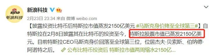 比特币暴跌10000美元，最大受害者竟是特斯拉？